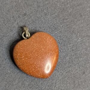 Vintage Gold Stone Heart Pendant